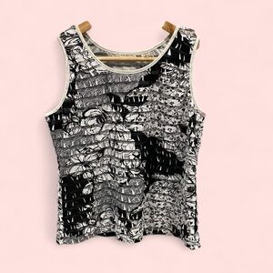 Vintage 90’s-Y2K mesh ruffle sleeveless floral top Erin London stretchy